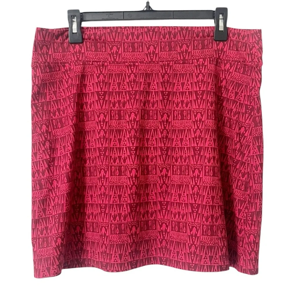 Patagonia Morning Glory Pink Red‎ Geometric Print Skirt Size Large